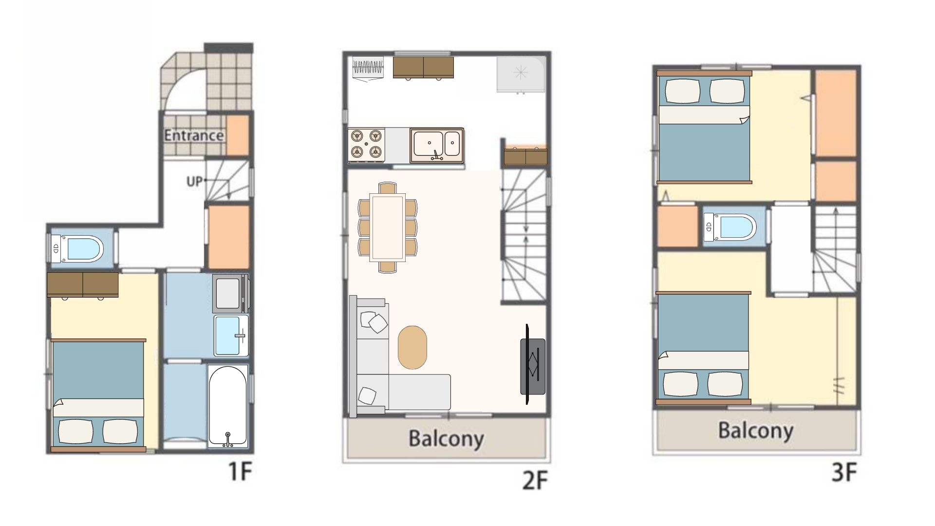 Triphome Kanahill 旅屋要町之丘|獨棟專屬三層樓 / 直達池袋 新宿 明治神宮 銀座 澀谷 - 房型